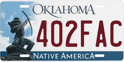 OK license plate 402FAC