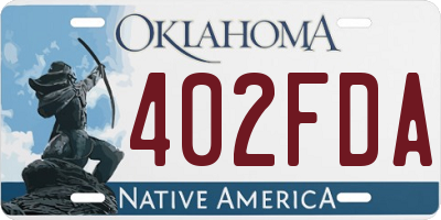 OK license plate 402FDA