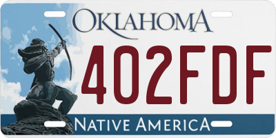 OK license plate 402FDF