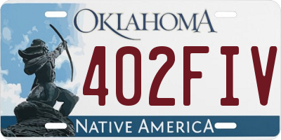 OK license plate 402FIV
