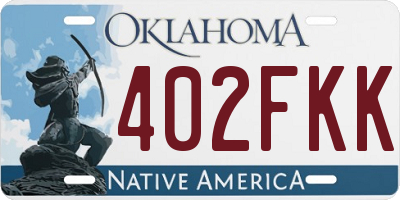 OK license plate 402FKK