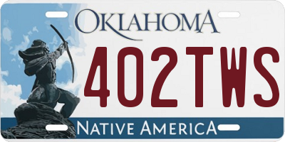OK license plate 402TWS