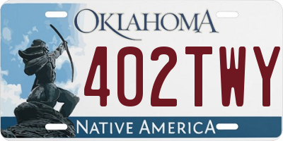 OK license plate 402TWY