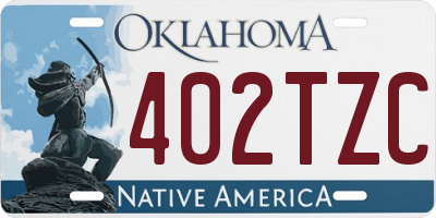 OK license plate 402TZC