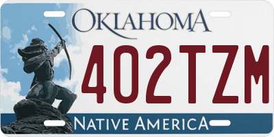 OK license plate 402TZM