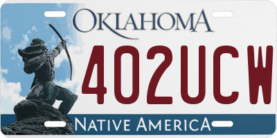 OK license plate 402UCW
