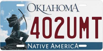 OK license plate 402UMT
