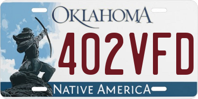 OK license plate 402VFD