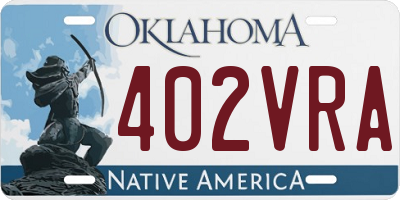 OK license plate 402VRA
