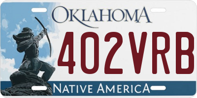 OK license plate 402VRB