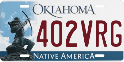 OK license plate 402VRG