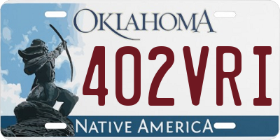 OK license plate 402VRI