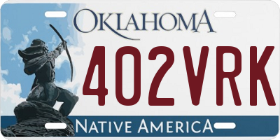 OK license plate 402VRK