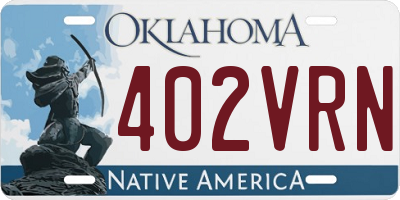 OK license plate 402VRN