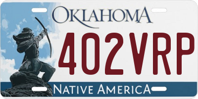 OK license plate 402VRP