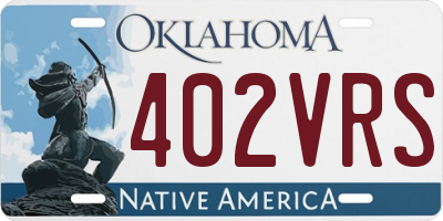 OK license plate 402VRS