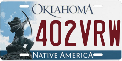 OK license plate 402VRW
