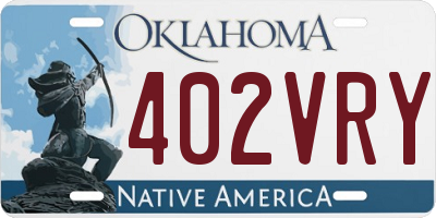 OK license plate 402VRY