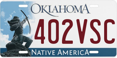 OK license plate 402VSC