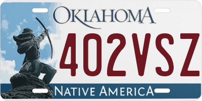 OK license plate 402VSZ