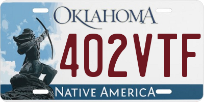 OK license plate 402VTF