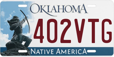 OK license plate 402VTG