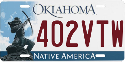 OK license plate 402VTW