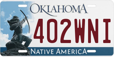 OK license plate 402WNI