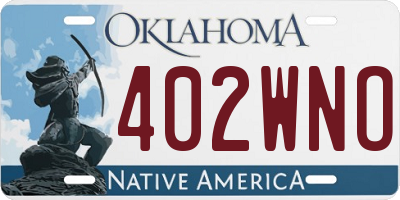 OK license plate 402WNO