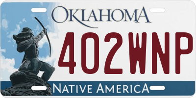 OK license plate 402WNP