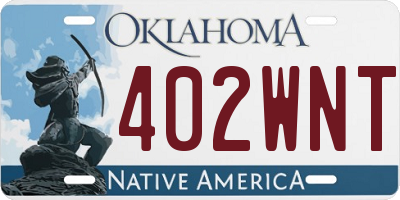OK license plate 402WNT