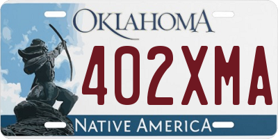 OK license plate 402XMA