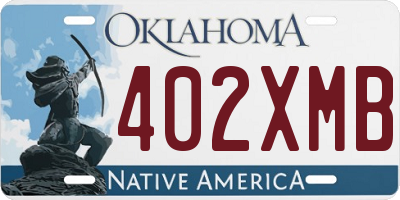 OK license plate 402XMB