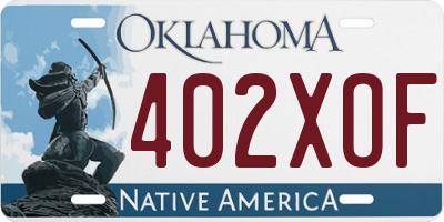 OK license plate 402XOF