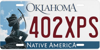 OK license plate 402XPS