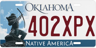 OK license plate 402XPX