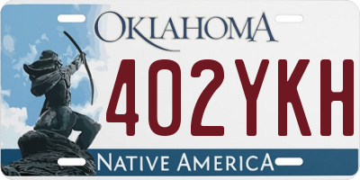 OK license plate 402YKH