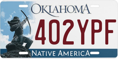 OK license plate 402YPF
