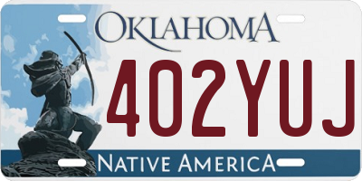 OK license plate 402YUJ