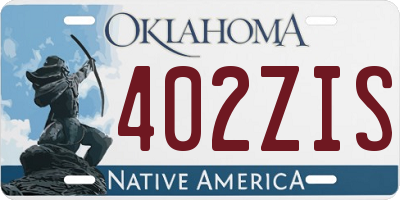 OK license plate 402ZIS
