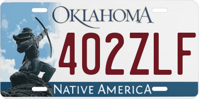 OK license plate 402ZLF