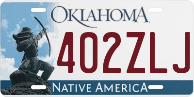 OK license plate 402ZLJ