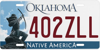 OK license plate 402ZLL