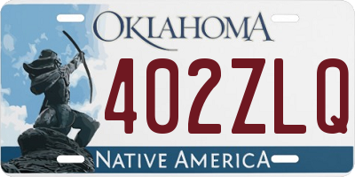 OK license plate 402ZLQ