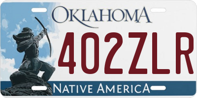 OK license plate 402ZLR