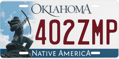 OK license plate 402ZMP