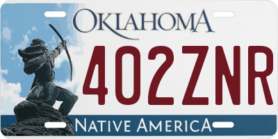 OK license plate 402ZNR