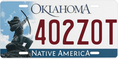 OK license plate 402ZOT