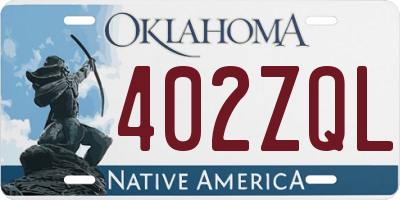 OK license plate 402ZQL