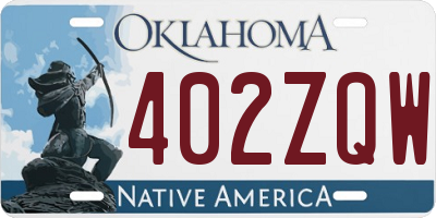 OK license plate 402ZQW